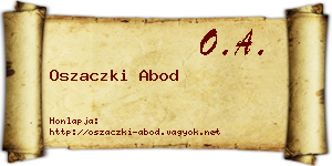 Oszaczki Abod névjegykártya